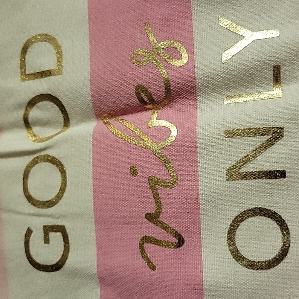 Cupcakes and Cartwheels Good Vibes Only Pink & White  Thermal Lunch Tote - Picture 2 of 14